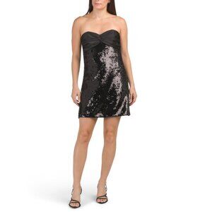 SHOSHANNA Jet Sequin Embellished Dolly Mini Dress
